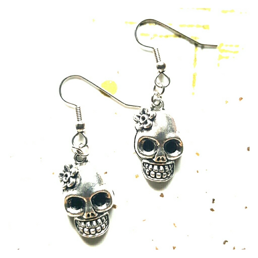 Sugar Skull Earrings Dia De Los Muertos